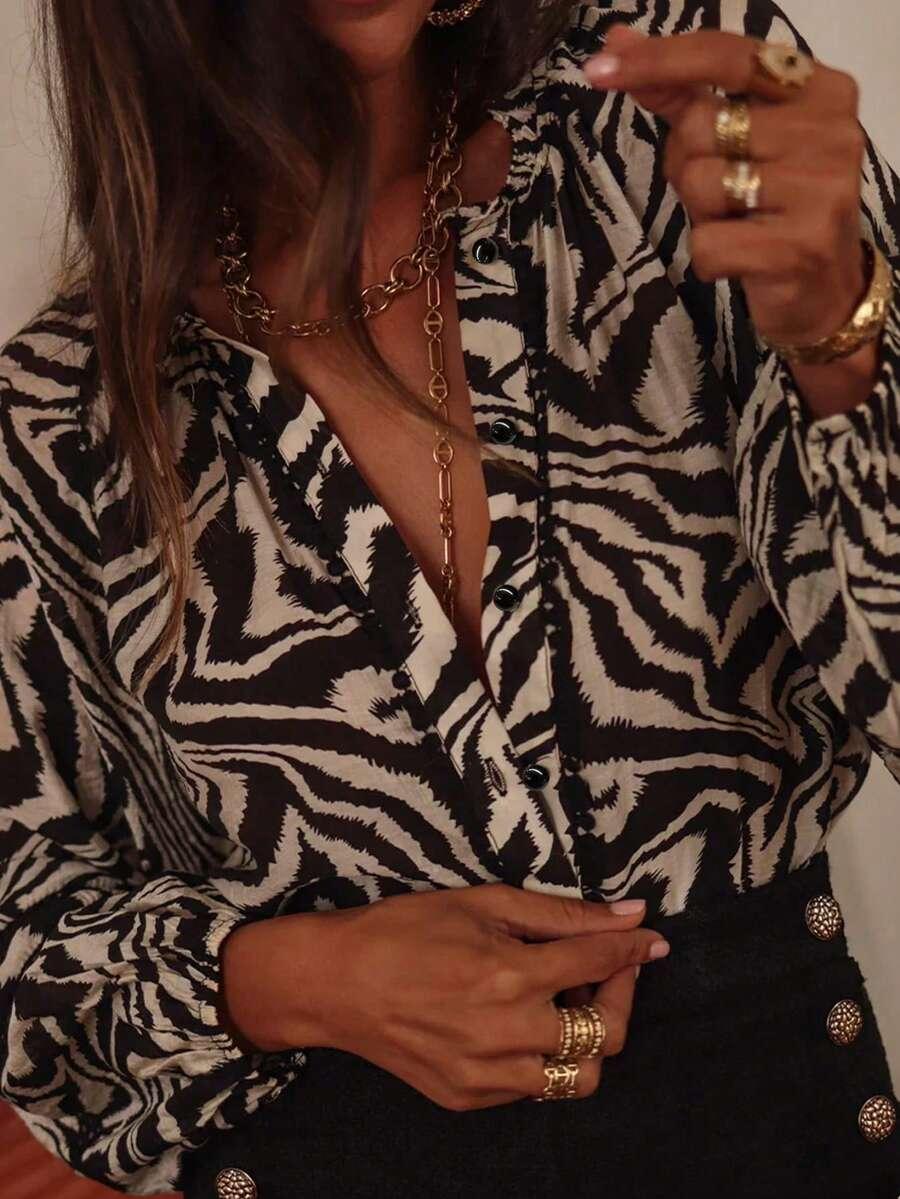 koszula długi rękaw animal print 