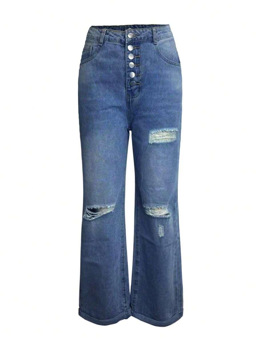 niebieskie spodnie jeans