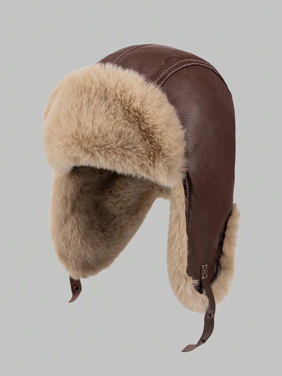 brązowa czapka uszatka