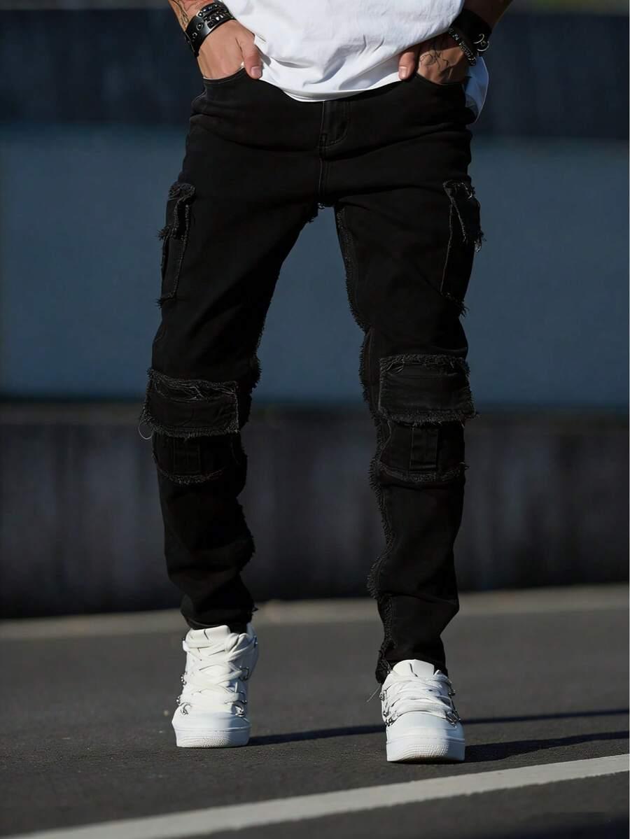 czarne spodnie jeans
