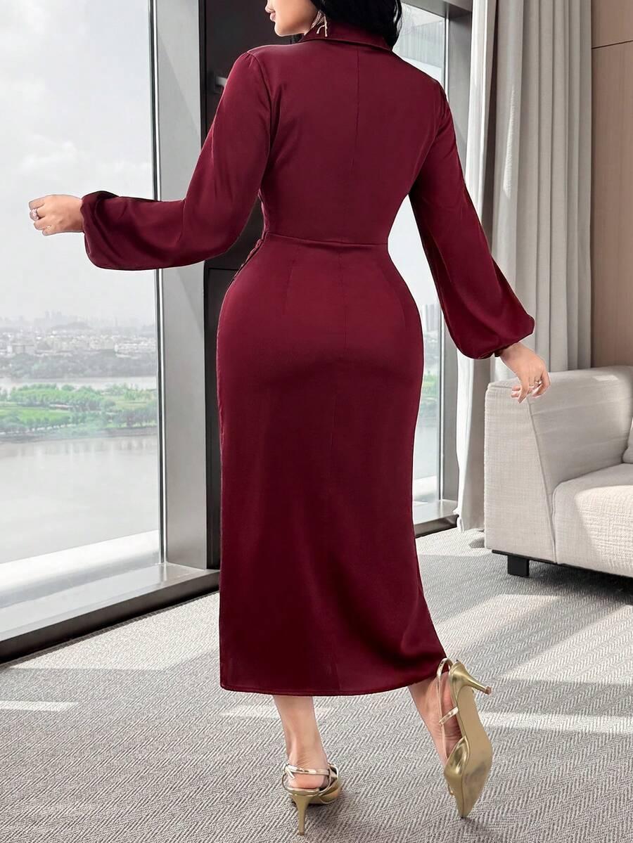 czerwona midi sukienka