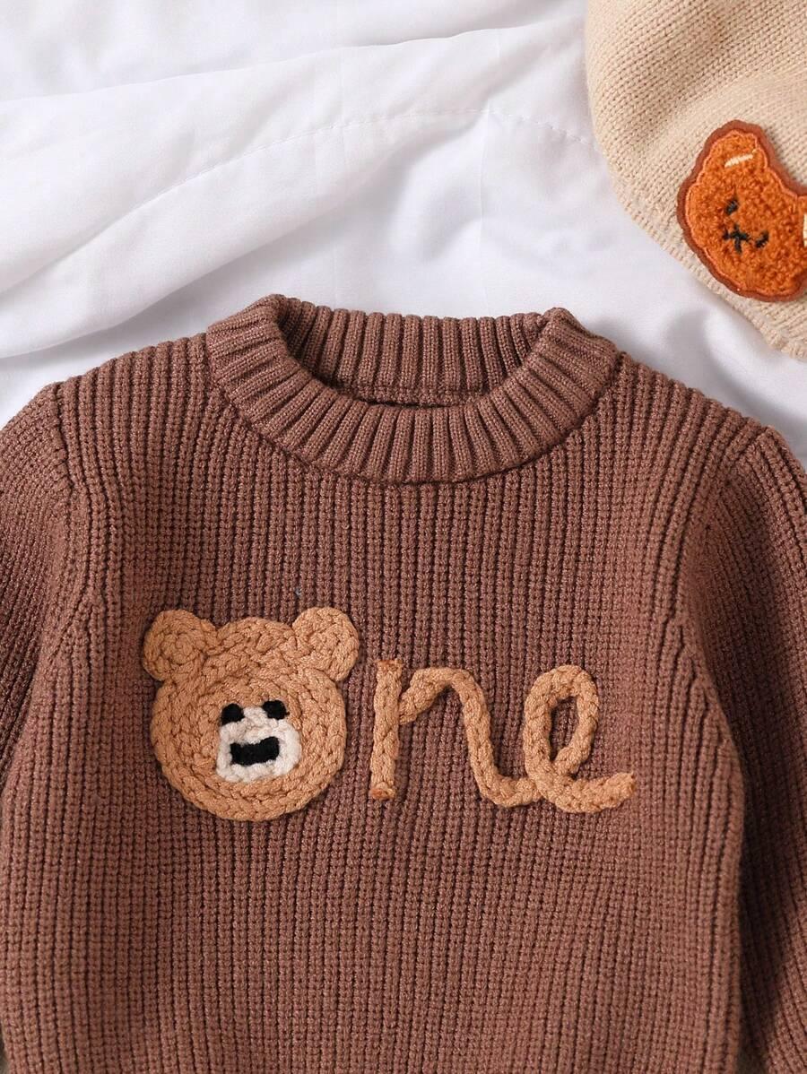 brązowy sweter okrągły dekolt