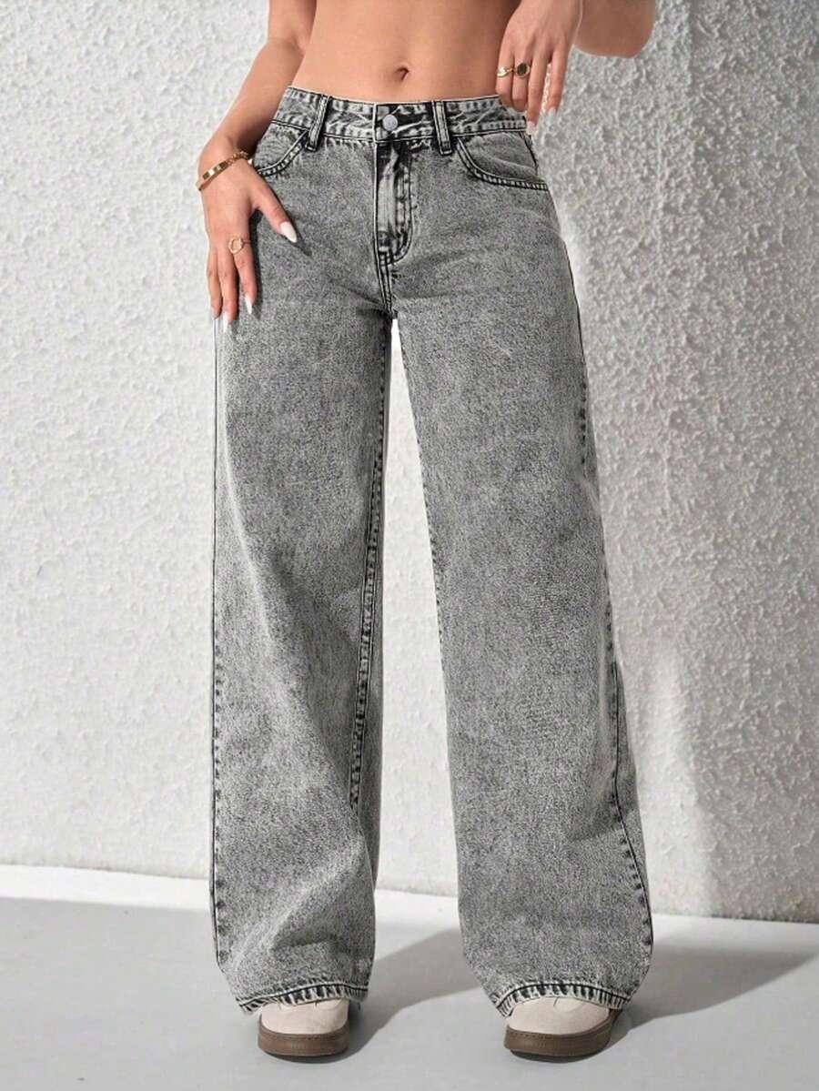 szare spodnie jeans 