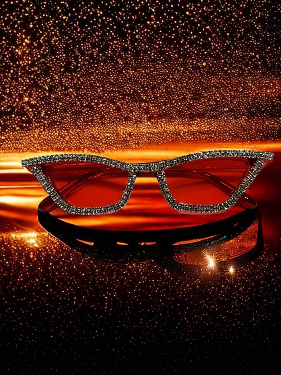 czerwone okulary zdobienie 