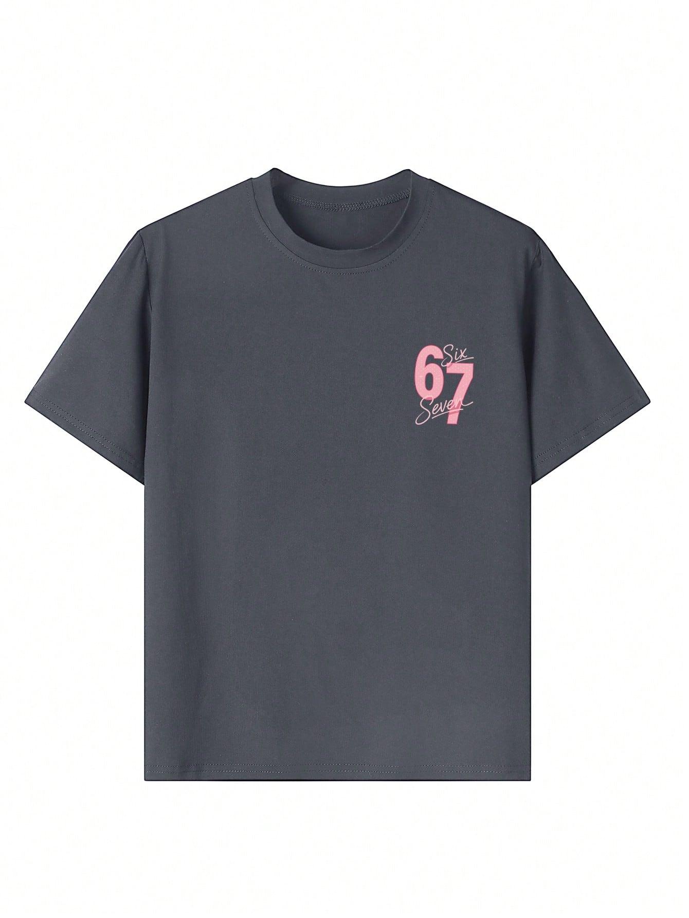 SZARY T-SHIRT NADRUK