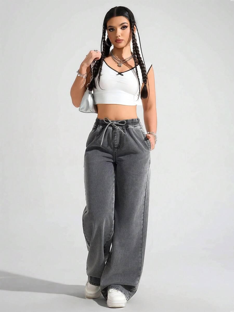 szare spodnie jeans