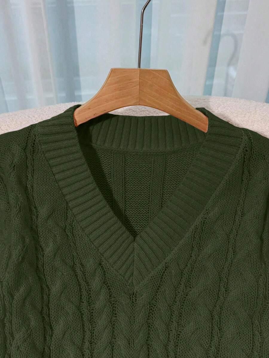 zielony sweter v neck