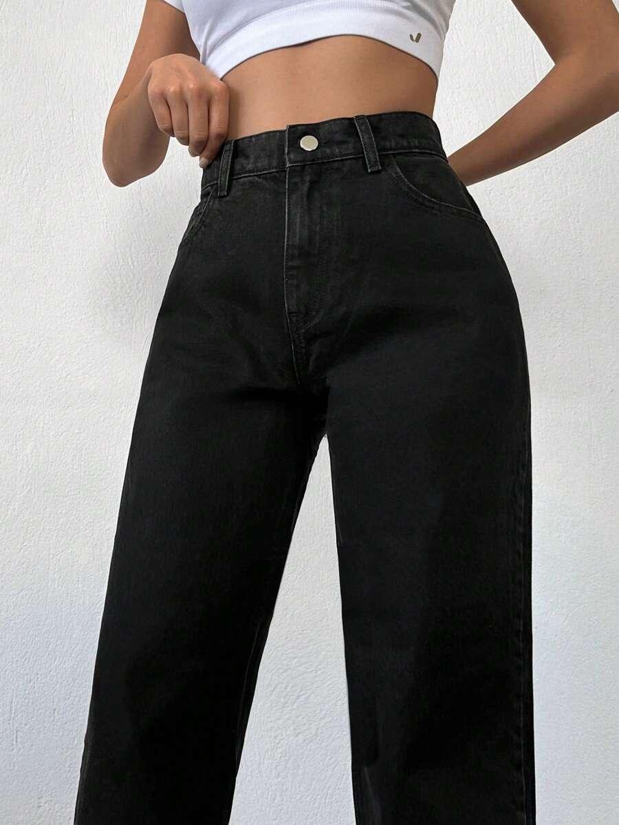 CZARNE SPODNIE JEANS 