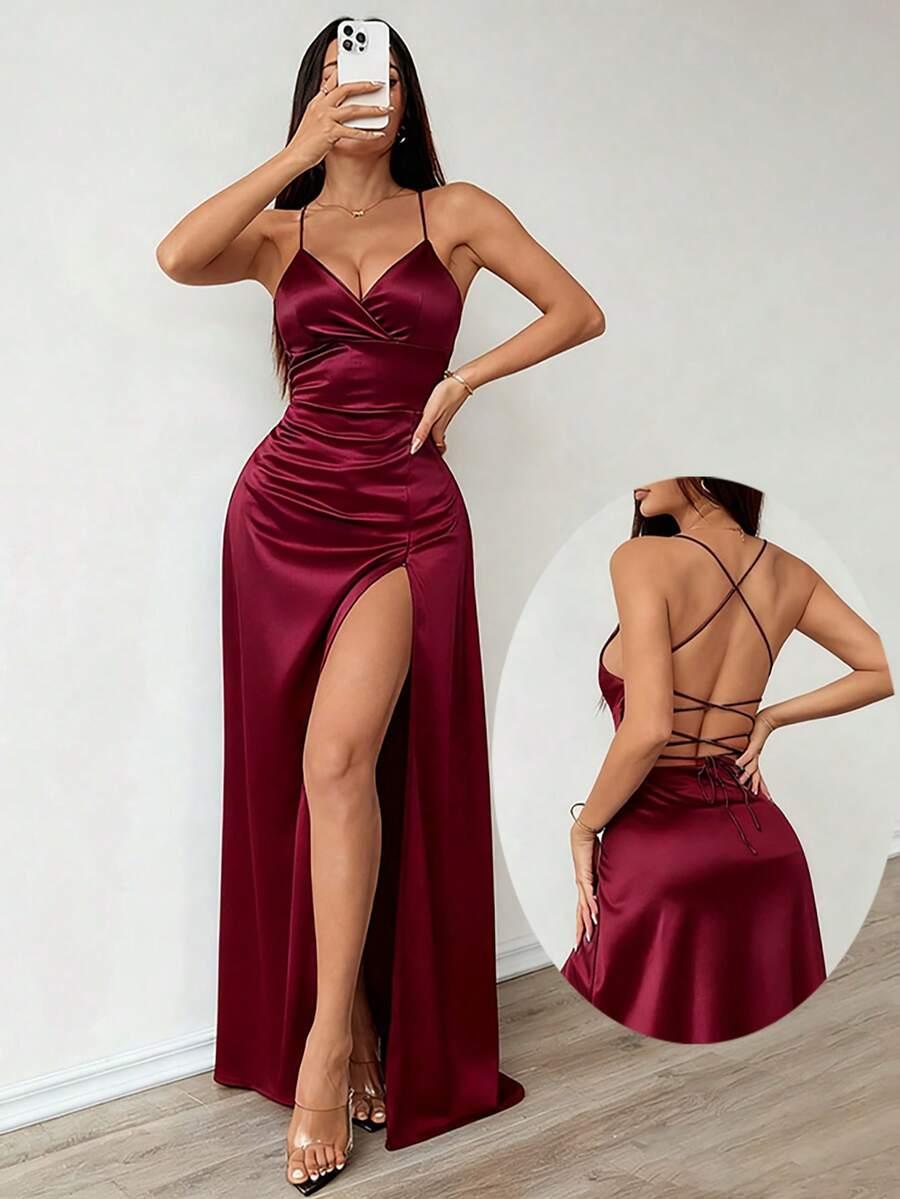 BURGUNDOWA MAXI SUKIENKA 