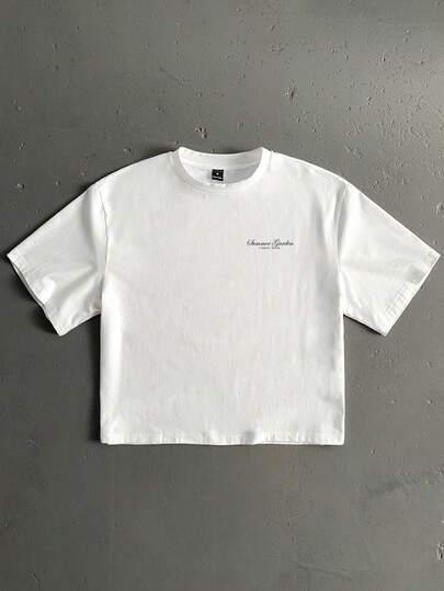 biały t-shirt print