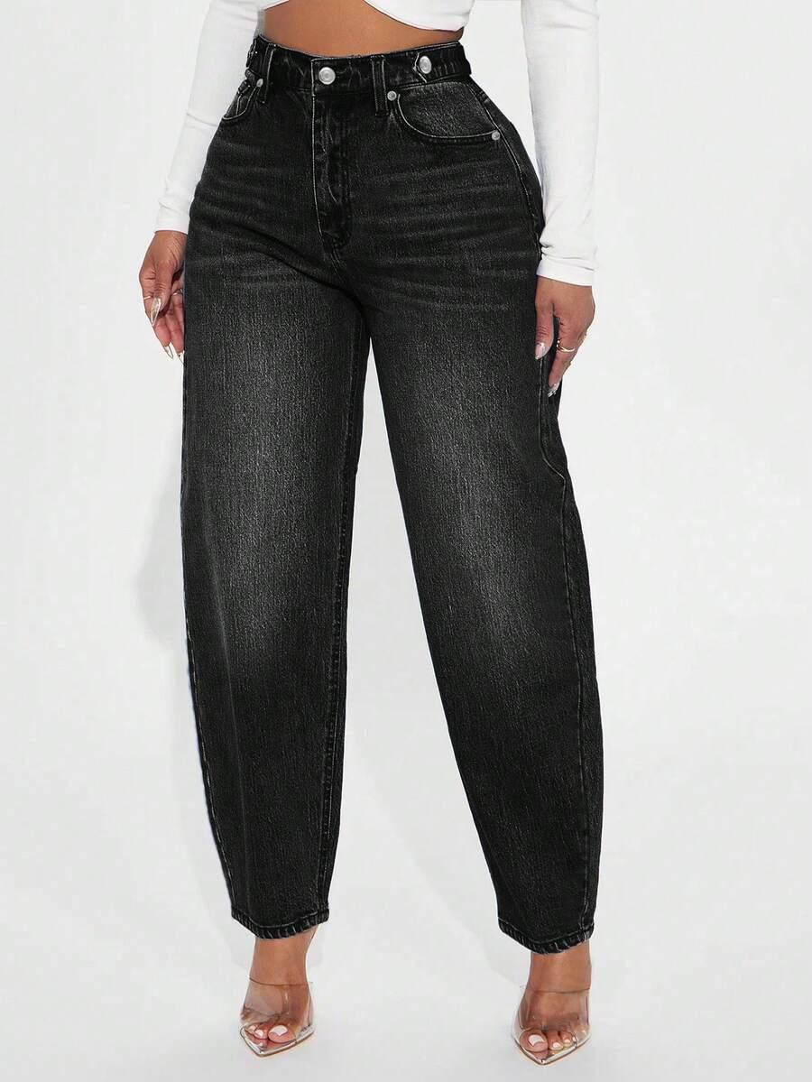 CZARNE SPODNIE JEANS