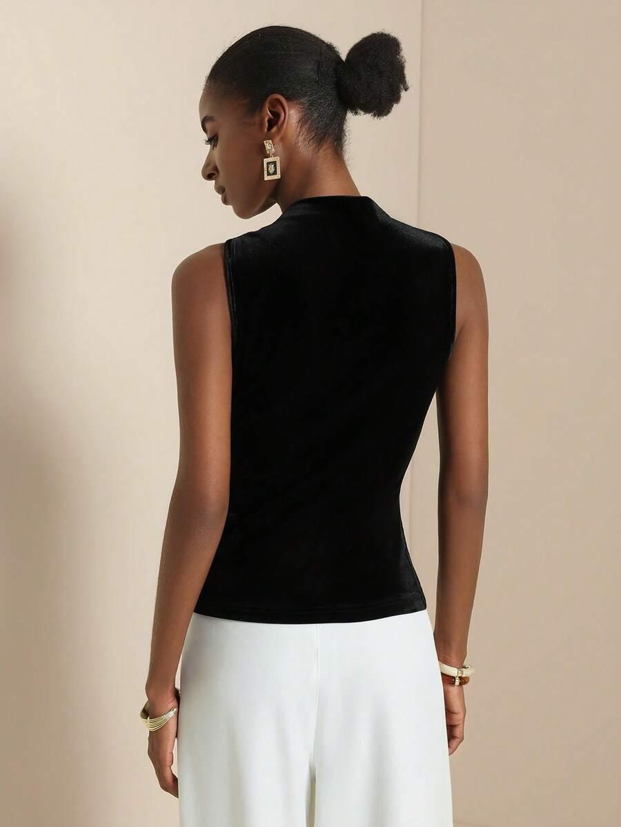czarny top casual