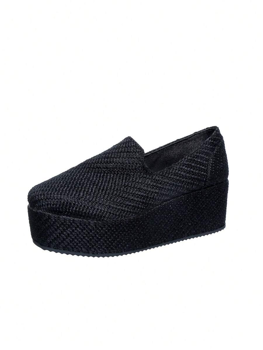 CZARNE ESPADRYLE na Koturnie