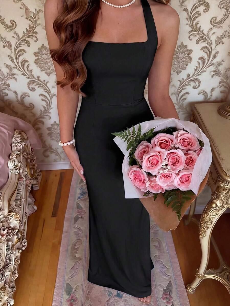 czarna maxi sukienka