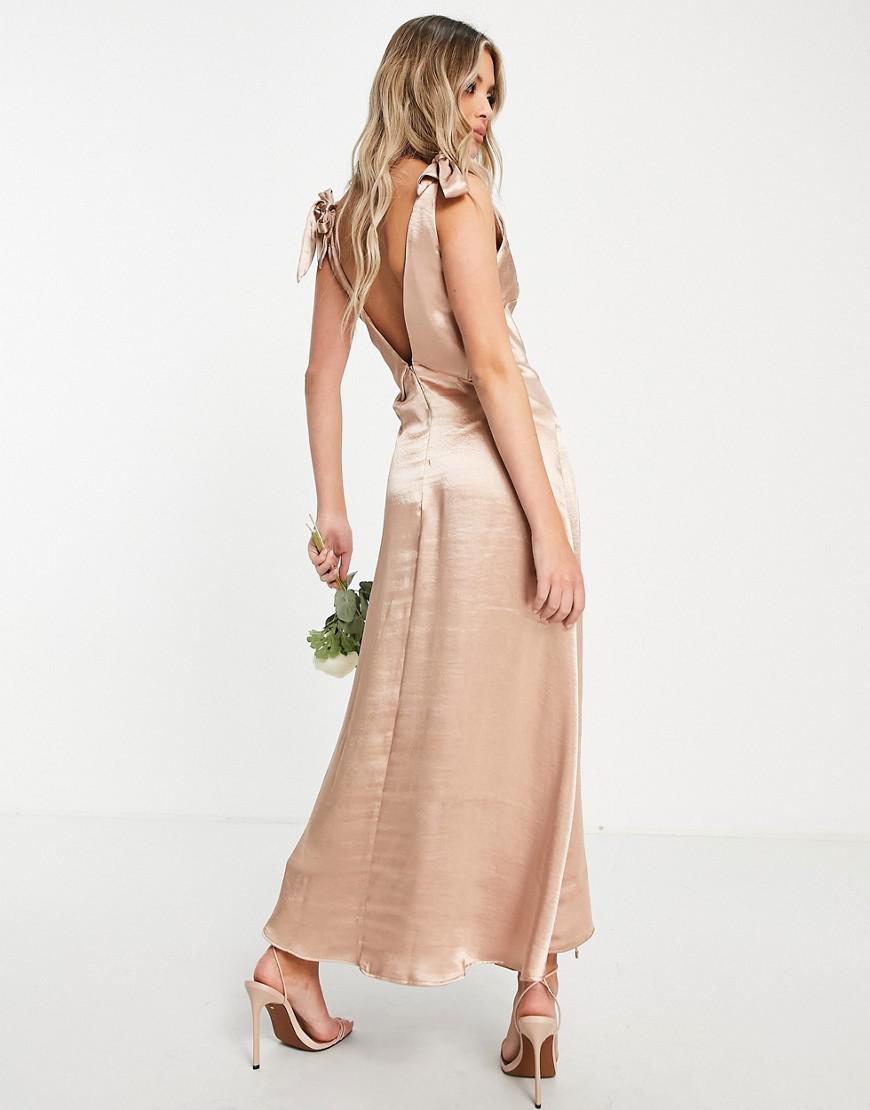 MAXI SUKIENKA SATYNA V-NECK