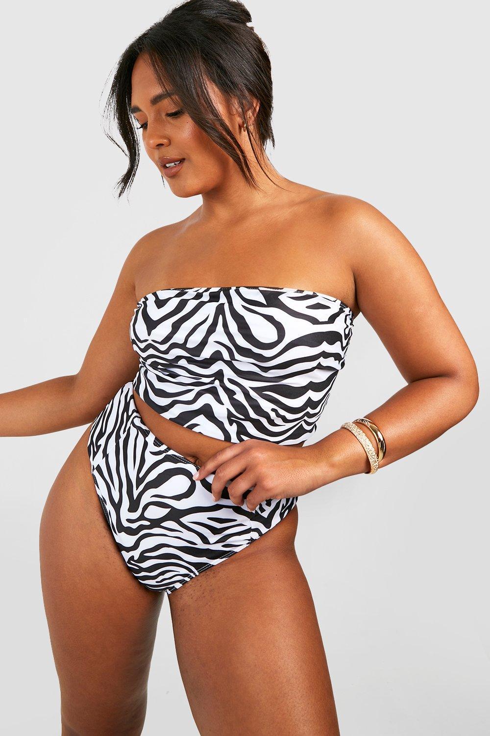 DÓŁ OD BIKINI WYSOKI STAN ZEBRA PRINT