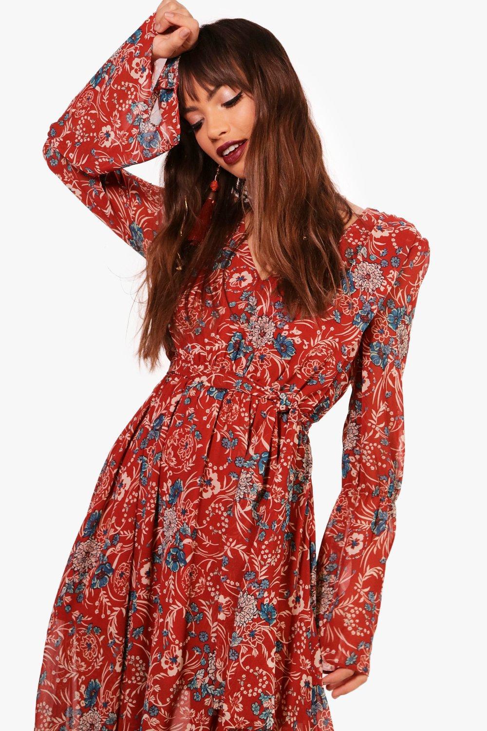 SUKIENKA MAXI W KWIATY 