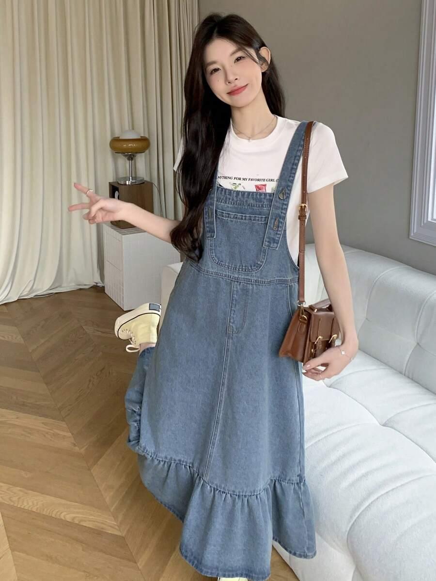 niebieska sukienka jeans