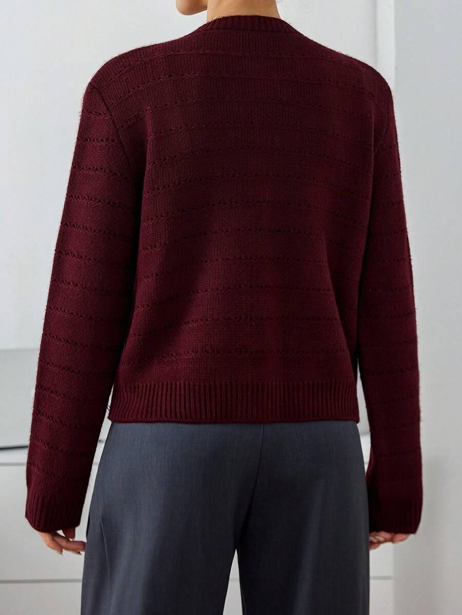 bordowy sweter guziki