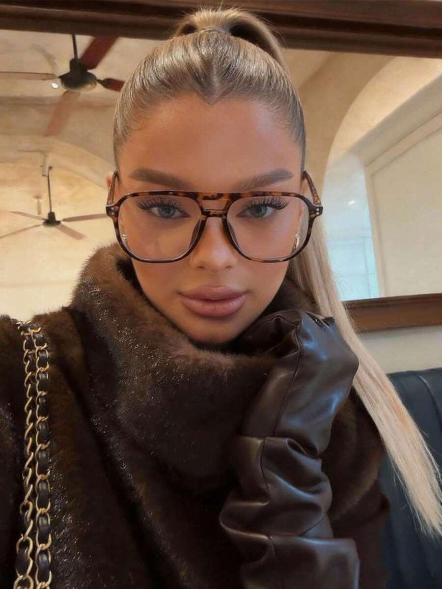 okulary zerówki animal print 
