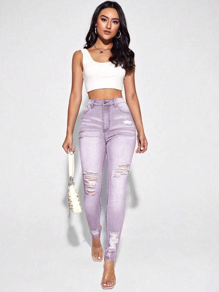 spodnie jeans wysoki stan 
