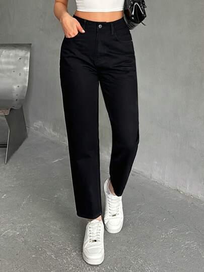 CZARNE SPODNIE JEANS
