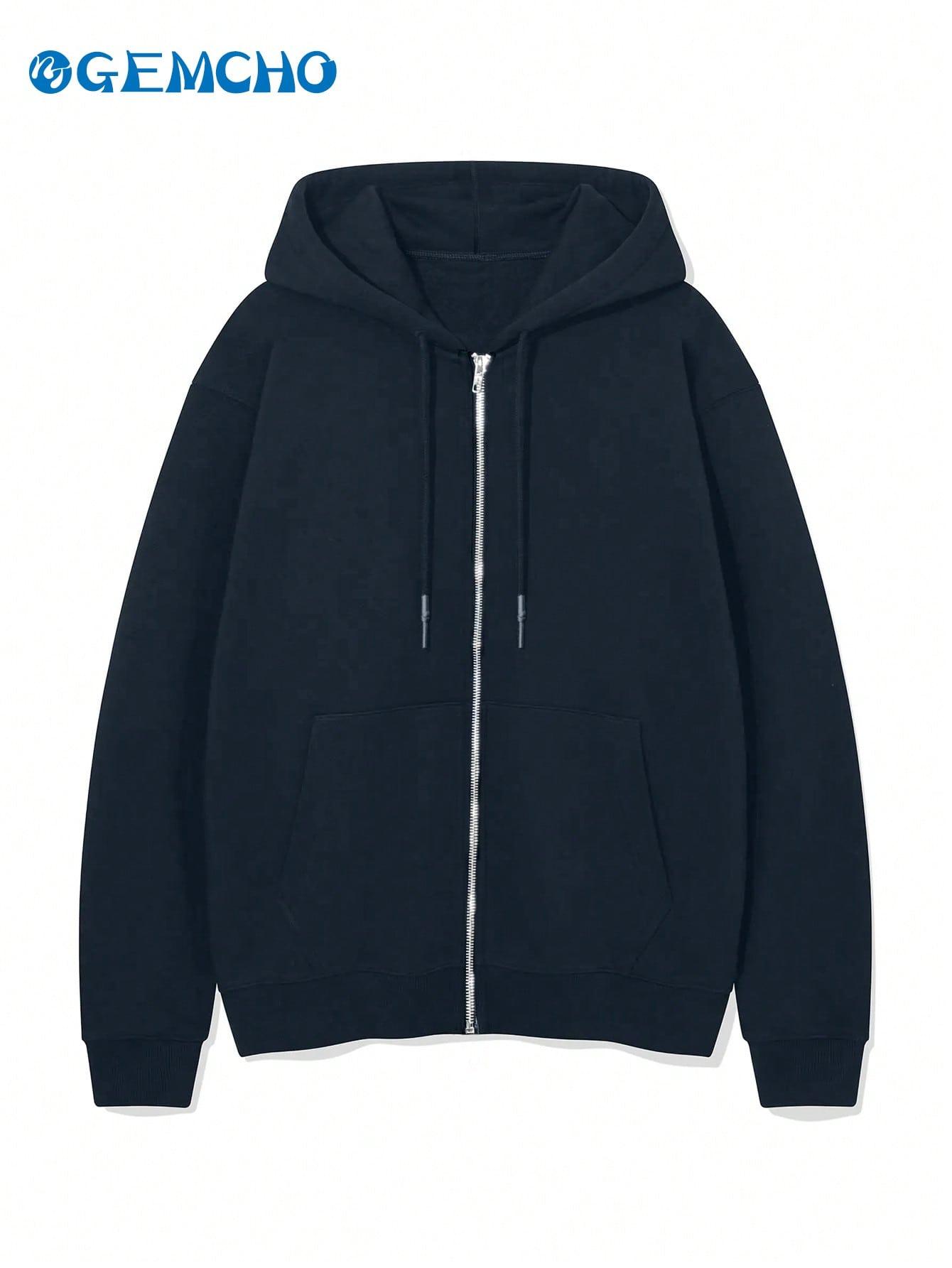 granatowa bluza z kapturem