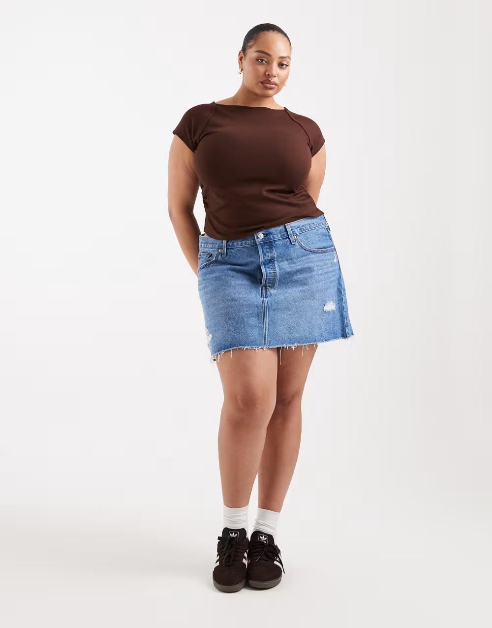 NIEBIESKA MINI SPÓDNICA JEANS