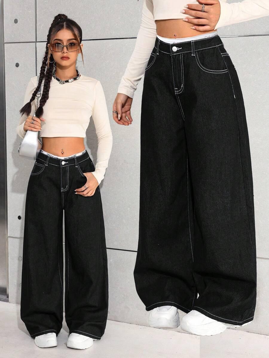 CZARNE SPODNIE JEANS