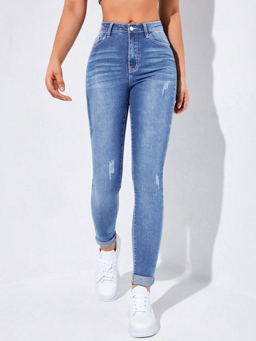 NIEBIESKIE SPODNIE JEANS RURKI