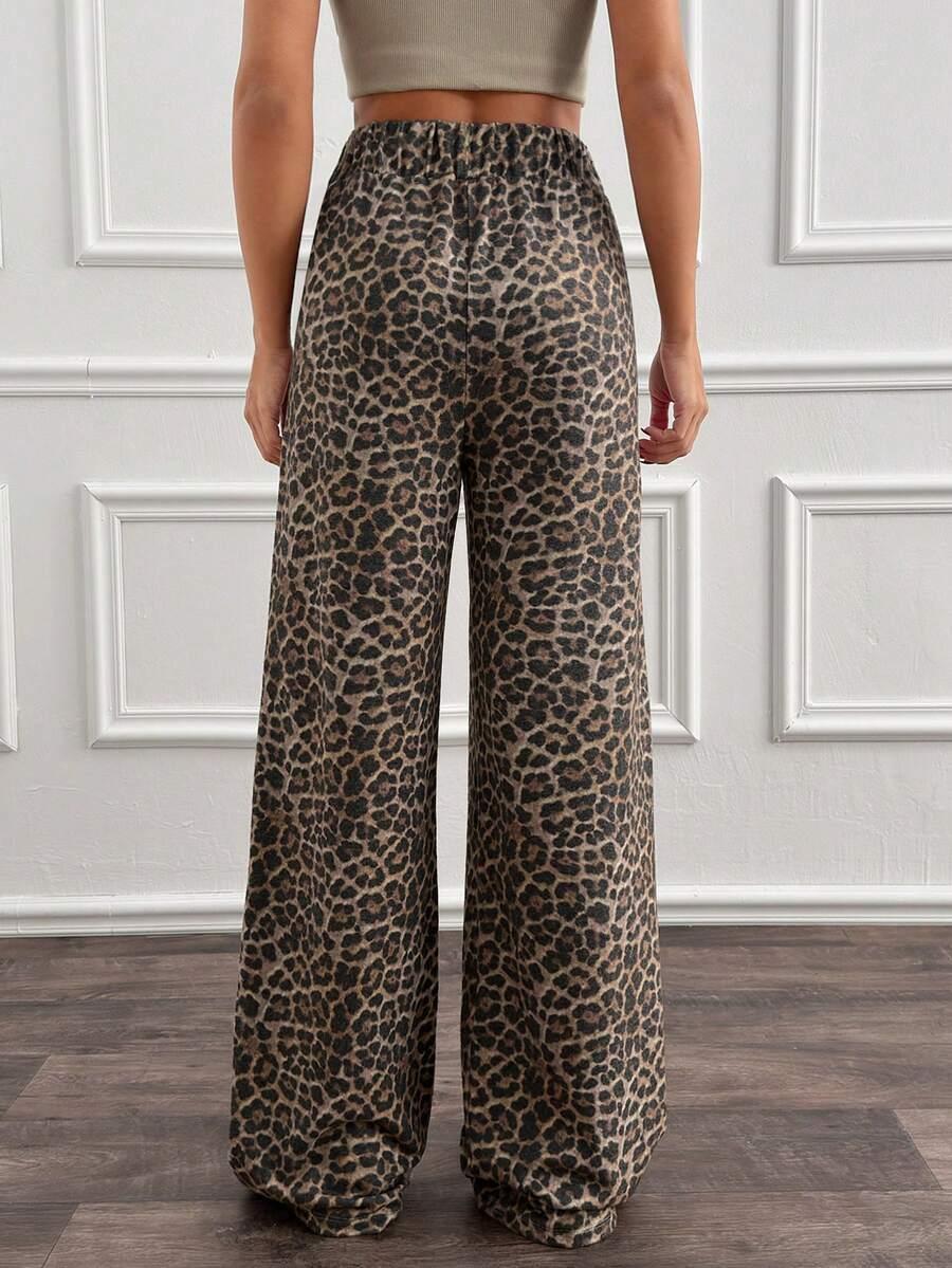 SPODNIE ANIMAL PRINT wiązanie casual