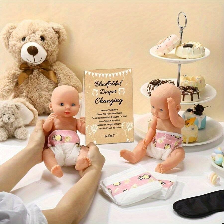 komplet lalka pampers opaska na oczy