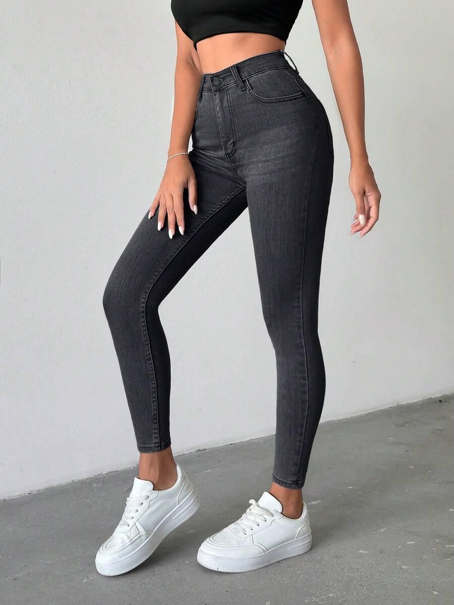 CZARNE SPODNIE JEANS 