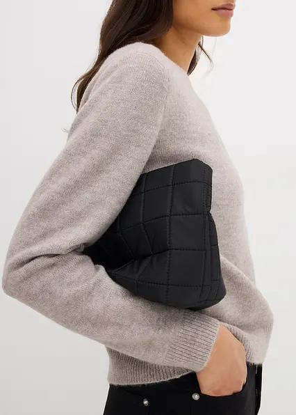 DZIANINOWY SWETER Z DEKOLT W ŁÓDKĘ