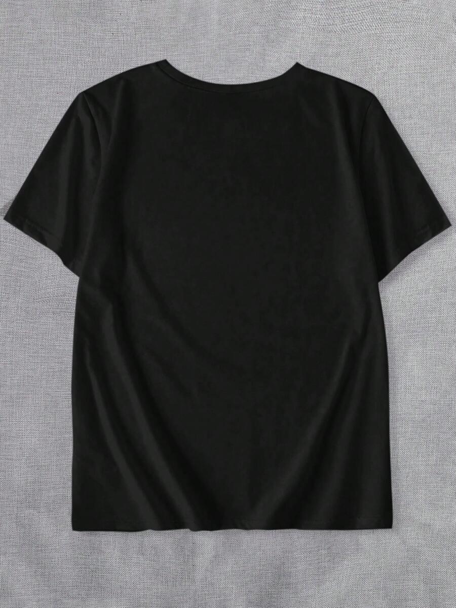 T-SHIRT Z NAPISEM Z CYRKONI