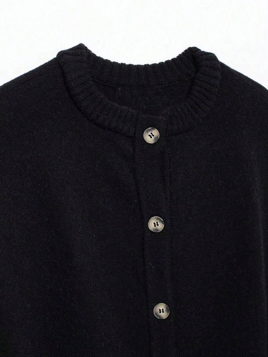 CZARNY ROZPINANY SWETER 