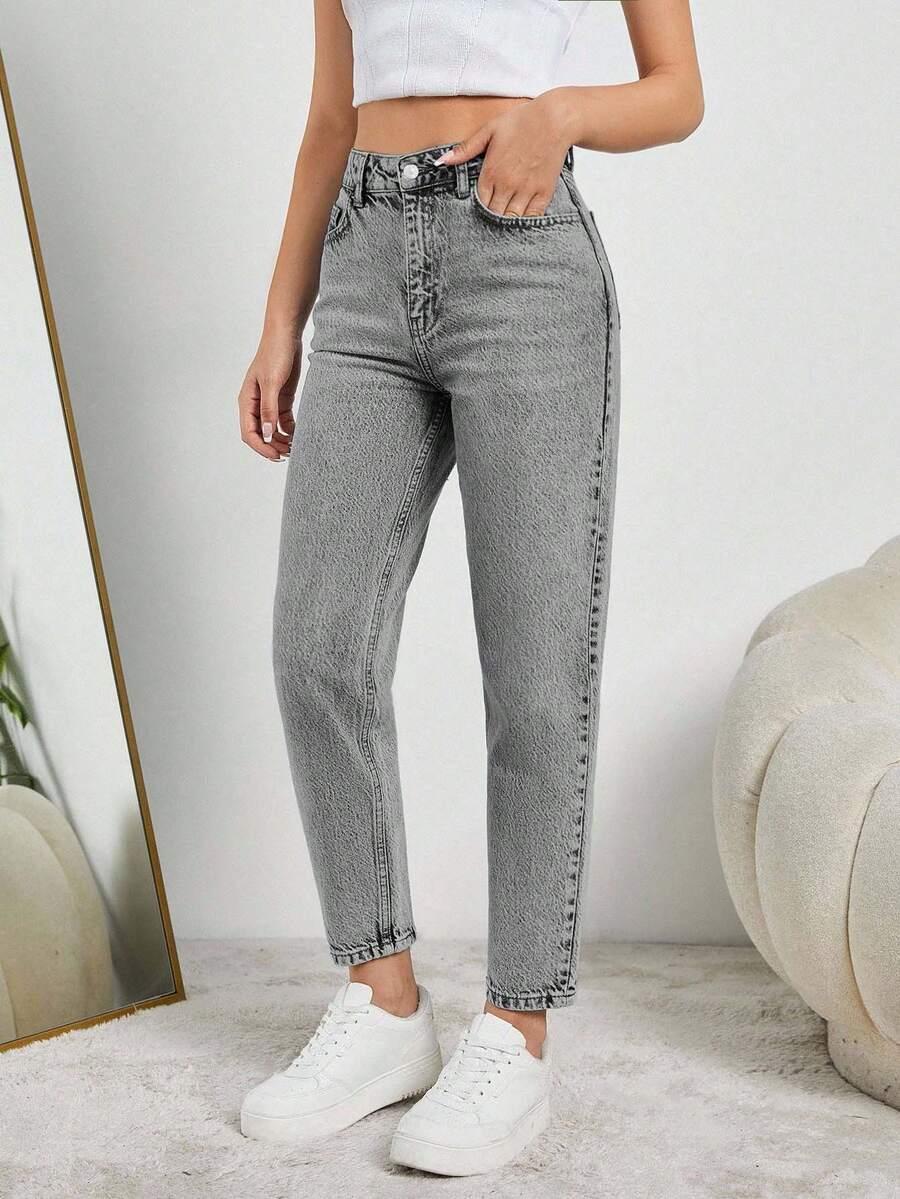SZARE SPODNIE JEANS 