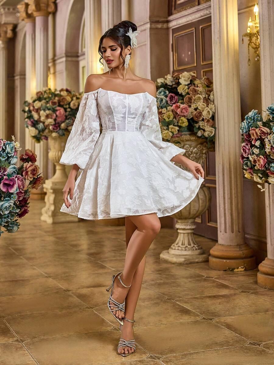 sukienka odkryte ramiona organza