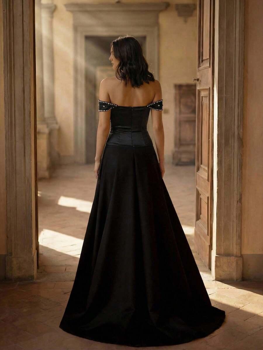 CZARNA MAXI SUKIENKA