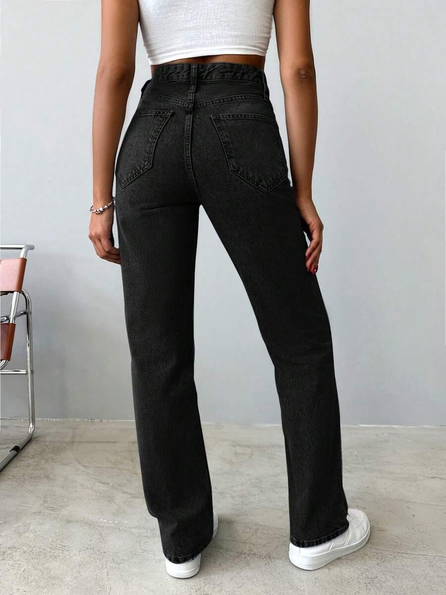 CZARNE SPODNIE JEANS 