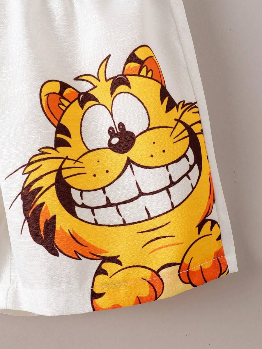 KOMPLET KOSZULA I SPODENKI Z WZOREM GARFIELD