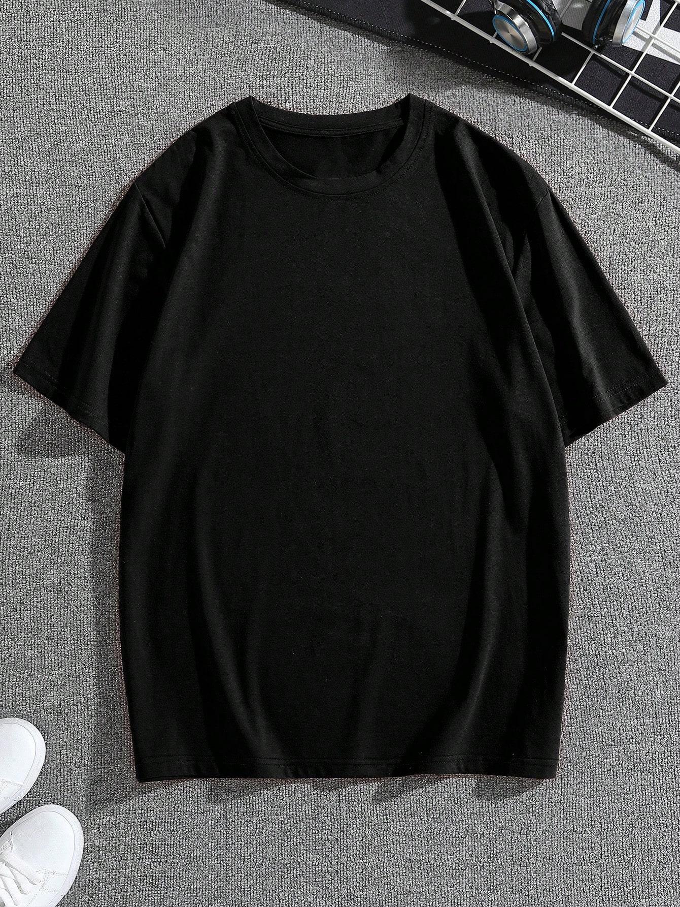 czarny t-shirt napis