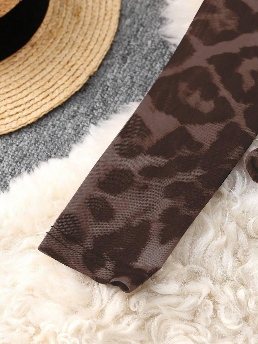 brązowe body animal print