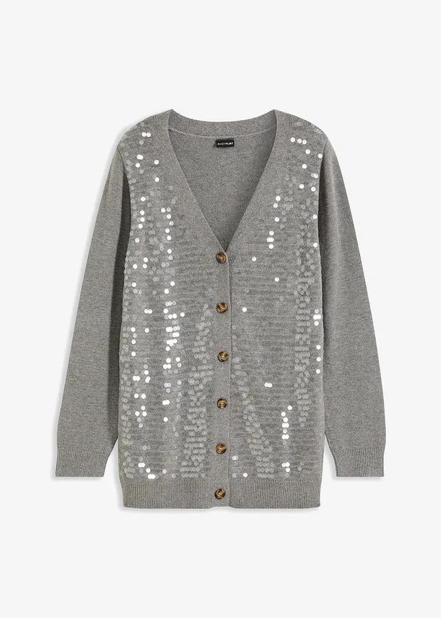 SWETER ROZPINANY Z CEKINAMI