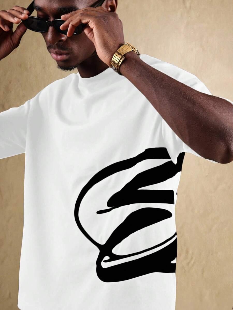 BIAŁY T-SHIRT NADRUK