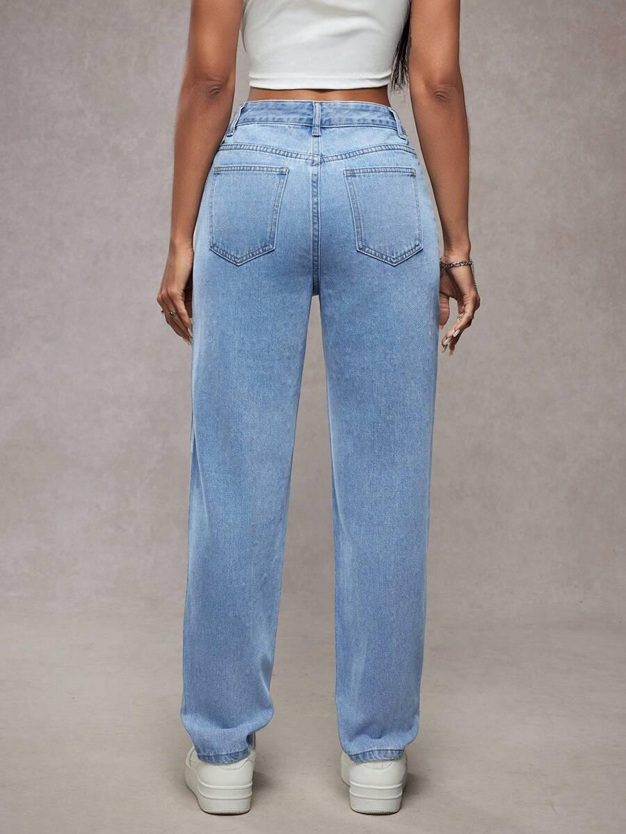 NIEBIESKIE SPODNIE JEANS ZDOBIENIA