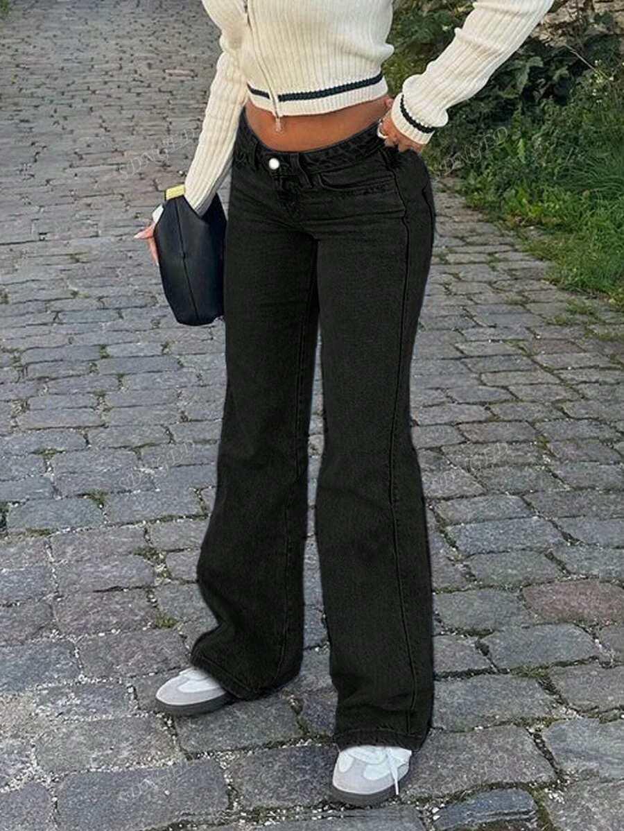 CZARNE SPODNIE JEANS
