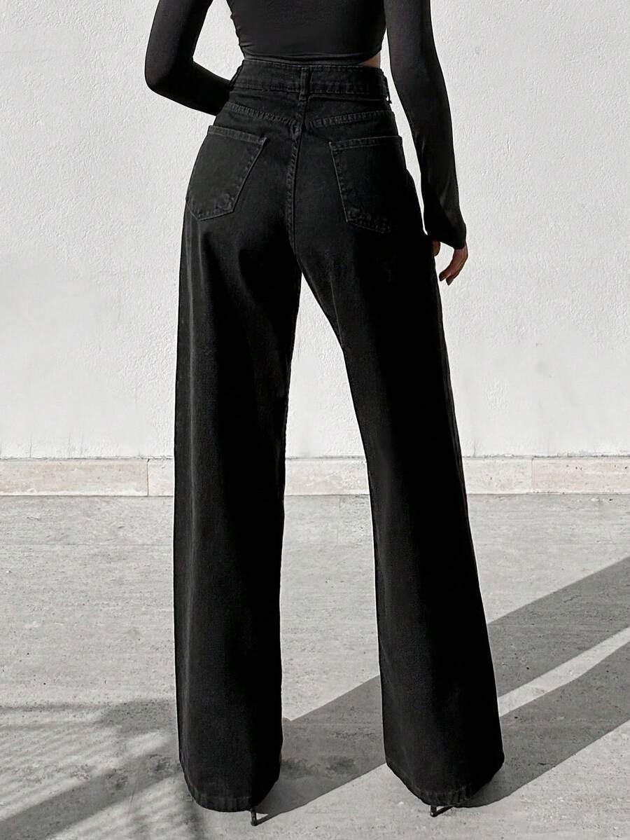 CZARNE SPODNIE JEANS