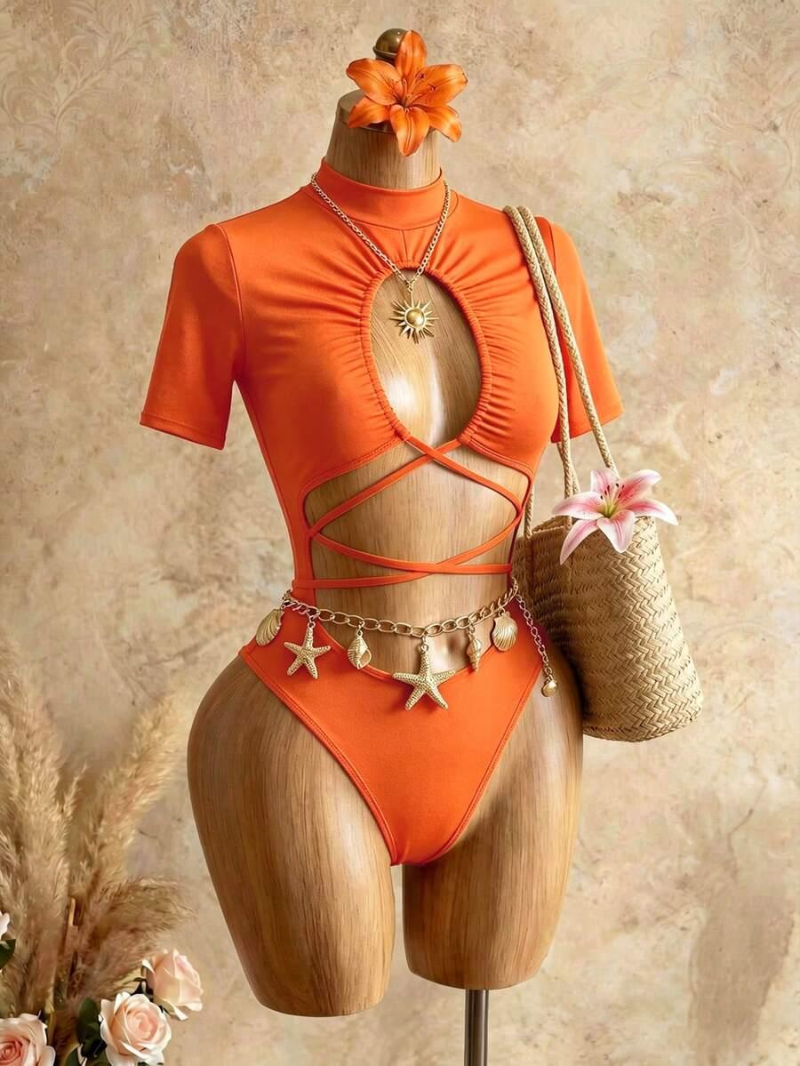 pomarańczowe body wycięcia
