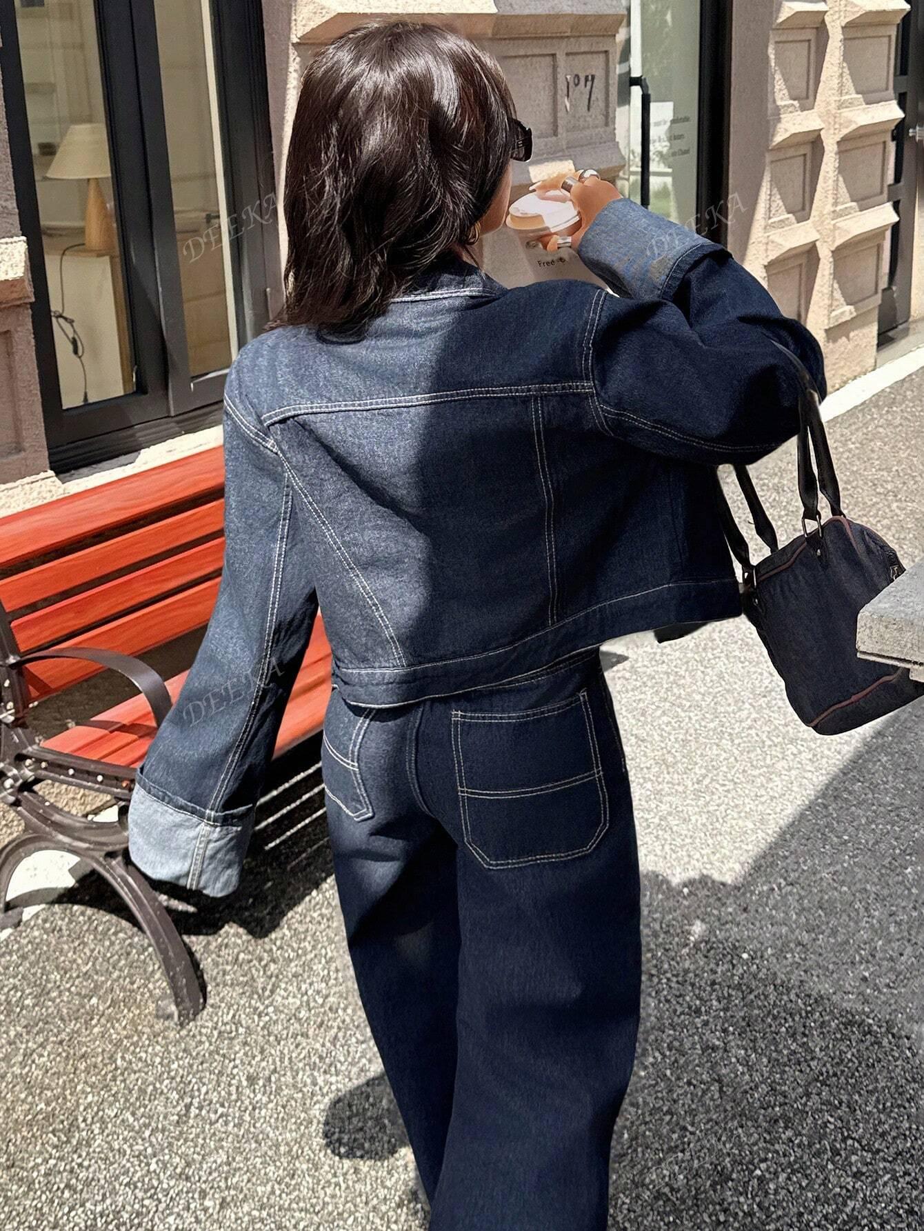 niebieska kurtka jeans